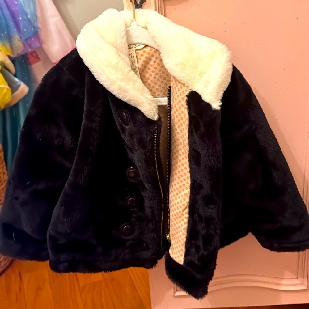 MATILDA JANE  “Fur” Coat Black White SIZE 2T